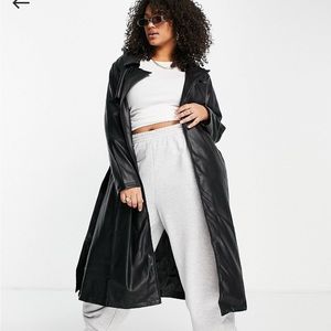 SZ 20 NWT ASOS Misguided Faux Leather Coat